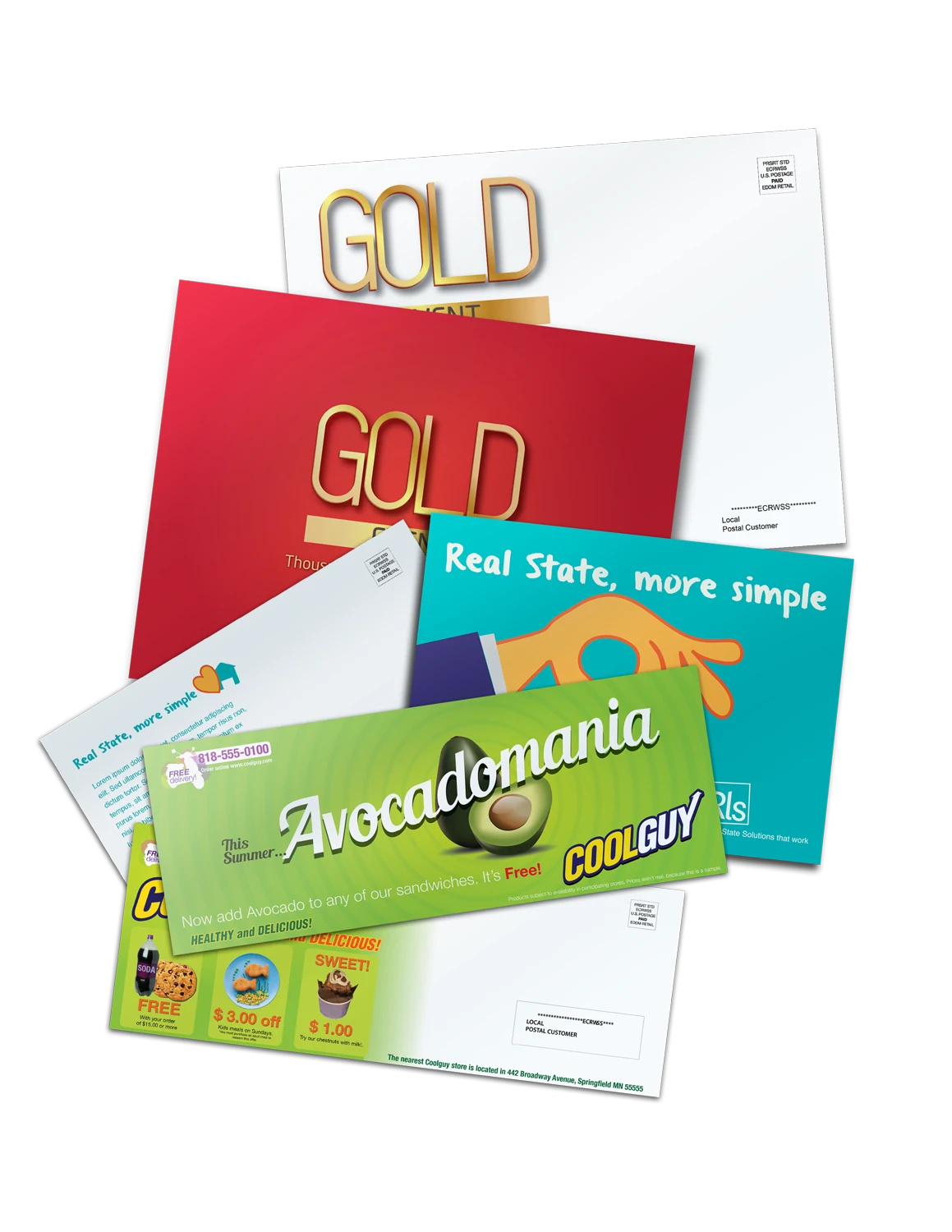Assorted Every Door Direct Mail postcards