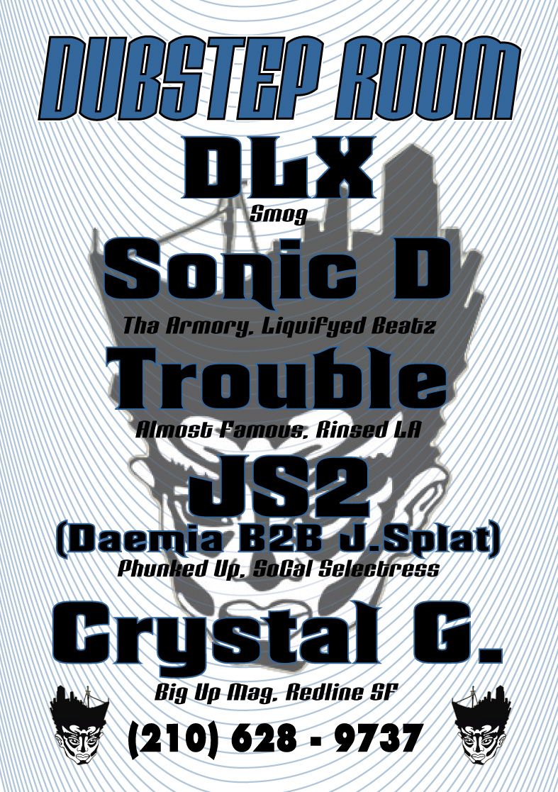 Black and white Dubstep Room club event flyer