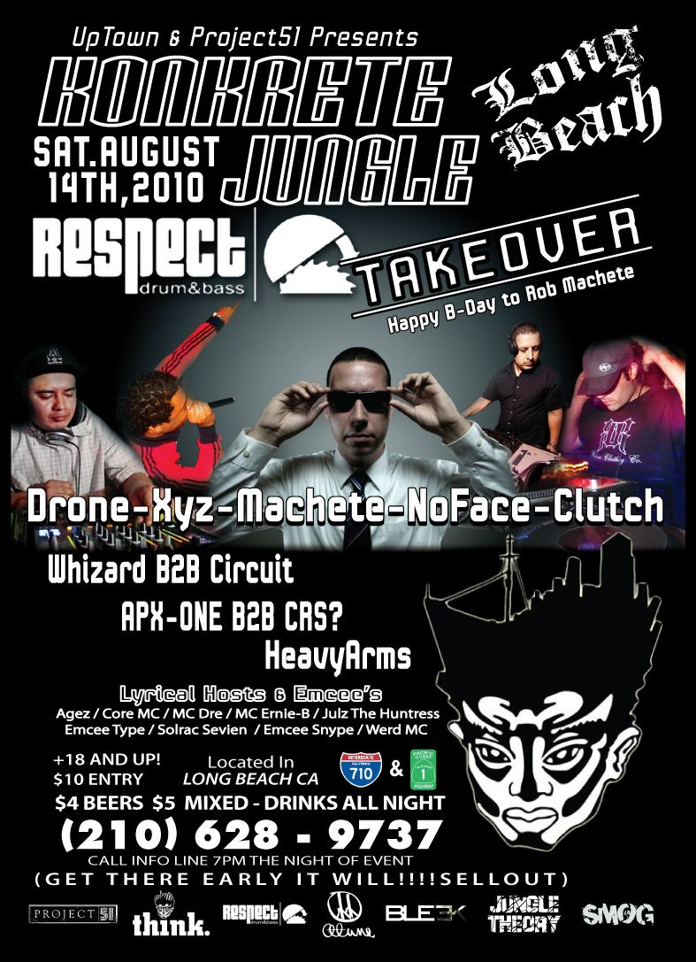 Konkrete Jungle Long Beach event flyer with photos