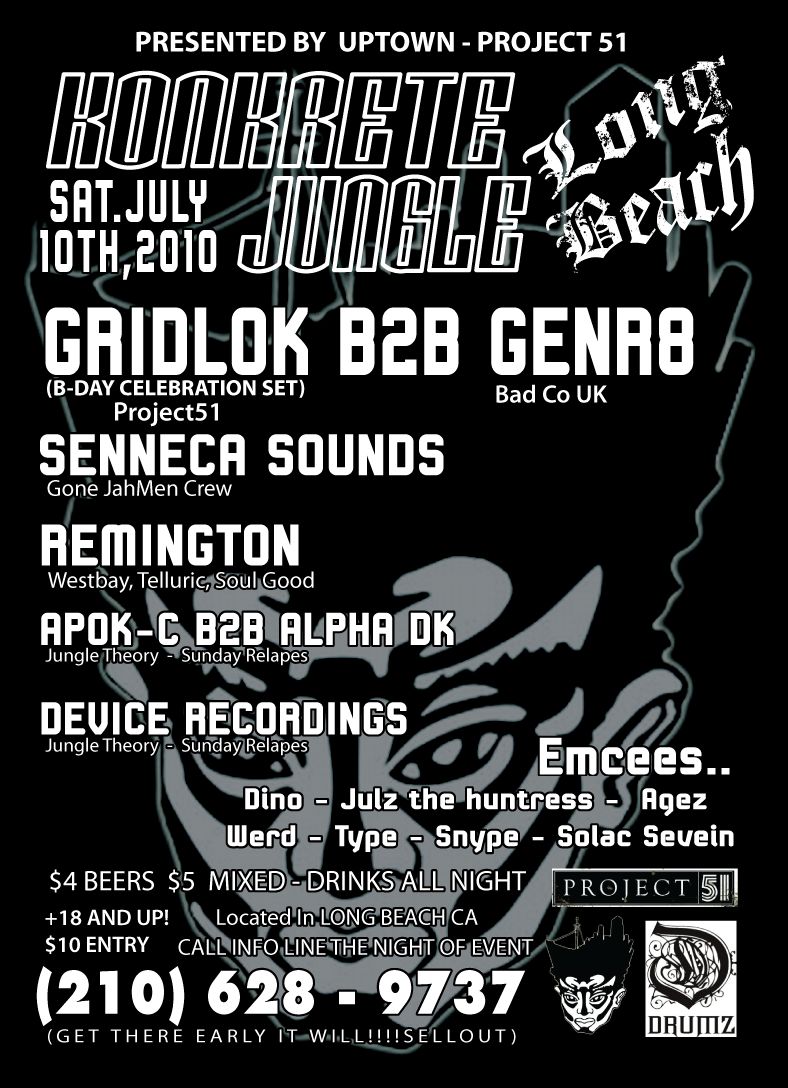 Konkrete Jungle July club event flyer design