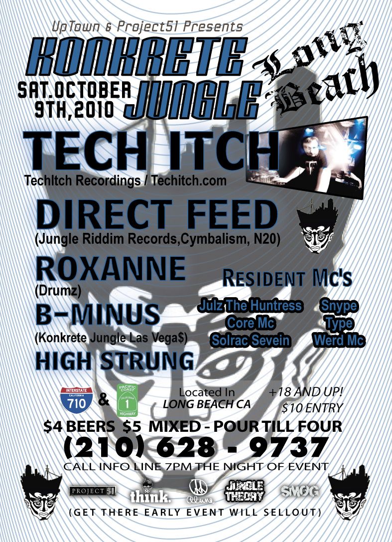 Konkrete Jungle Long Beach club event flyer