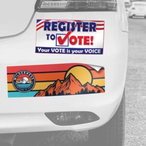Custom printed adhesive vinyl bumper sticker sample from Graphics Design Media