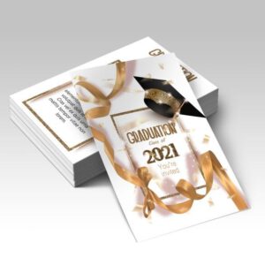 Custom printed announcement cards for weddings, graduations, and events