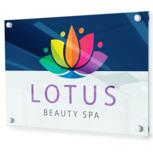Clear Acrylic Sign — marketing graphic example from Graphics Design Media