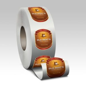 Roll of custom printed roll labels from Graphics Design Media
