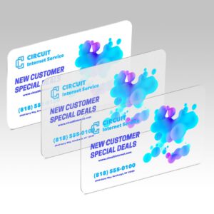 Plastic Postcards printed by Graphics Design Media in Las Vegas