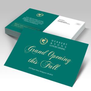 Raised Foil Postcards printed by Graphics Design Media in Las Vegas