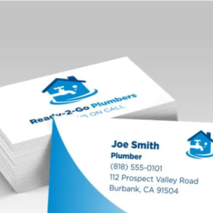 Graphics Design Media EnduraACE business cards printed on a thin, tear- and water-resistant synthetic stock.