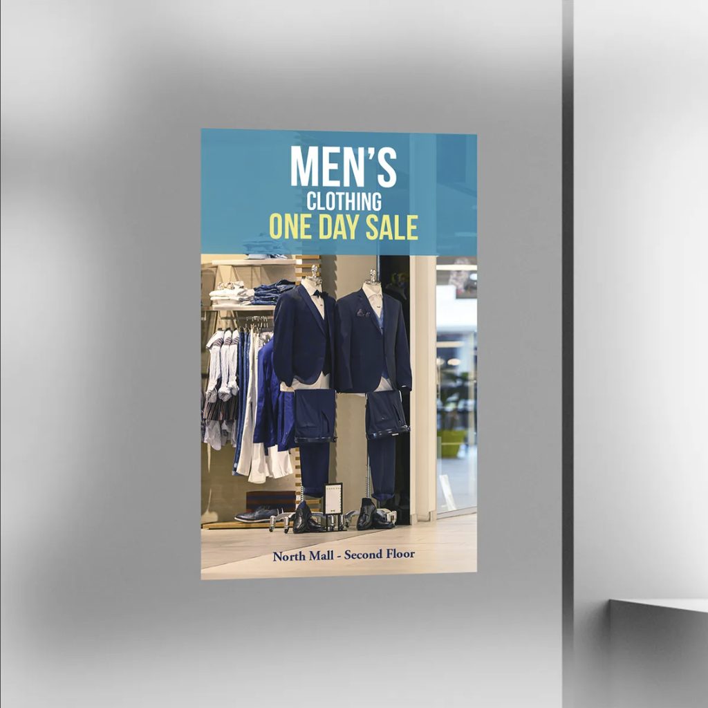 Retail one day sale flyer printed for a clothing store by Graphics Design Media