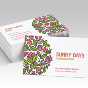 Graphics Design Media linen uncoated business cards with a soft, textured natural paper finish.
