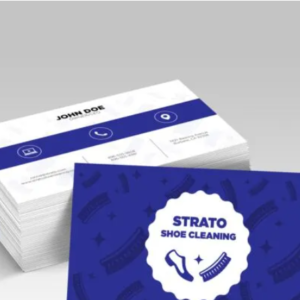 Graphics Design Media suede business cards with a soft-touch velvet laminate finish.