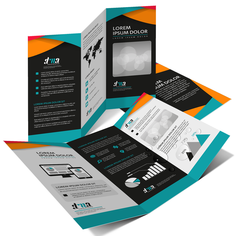 Graphicsdesignmedia Tri Fold Brochure Printing Corporate Design Mockup