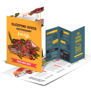 Graphicsdesignmedia Tri Fold Restaurant Menu Printing Mockup