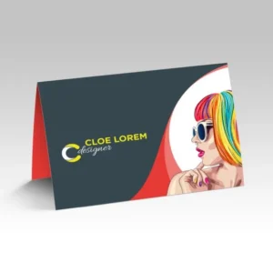 Half fold business cards designer sample