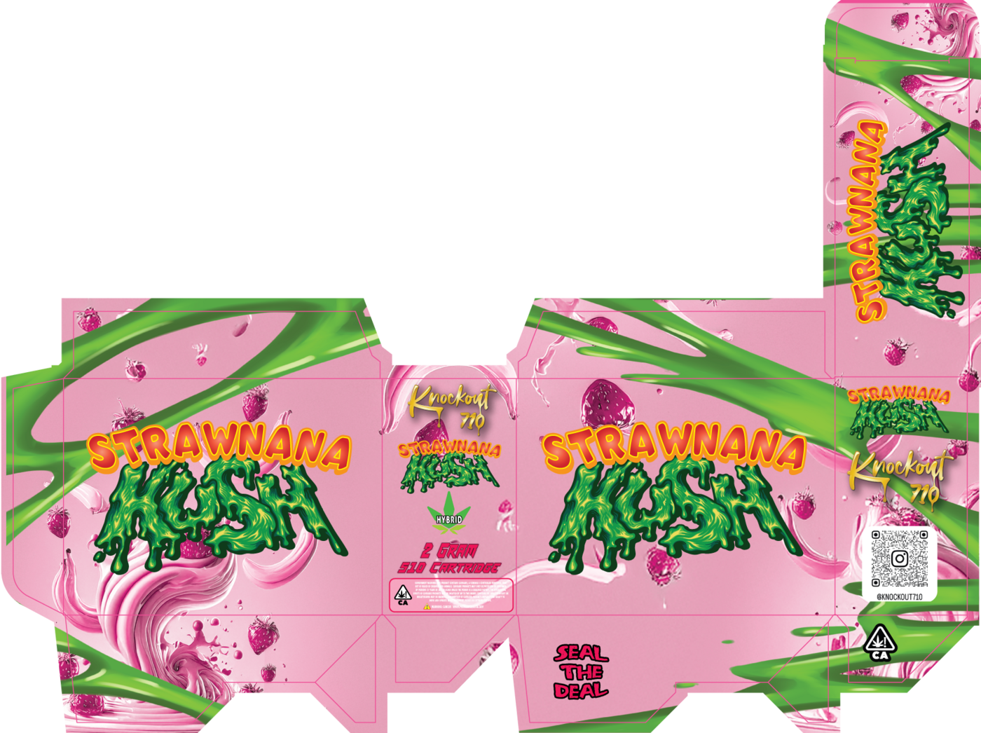 Knockout 710 vape cartridge box packaging design
