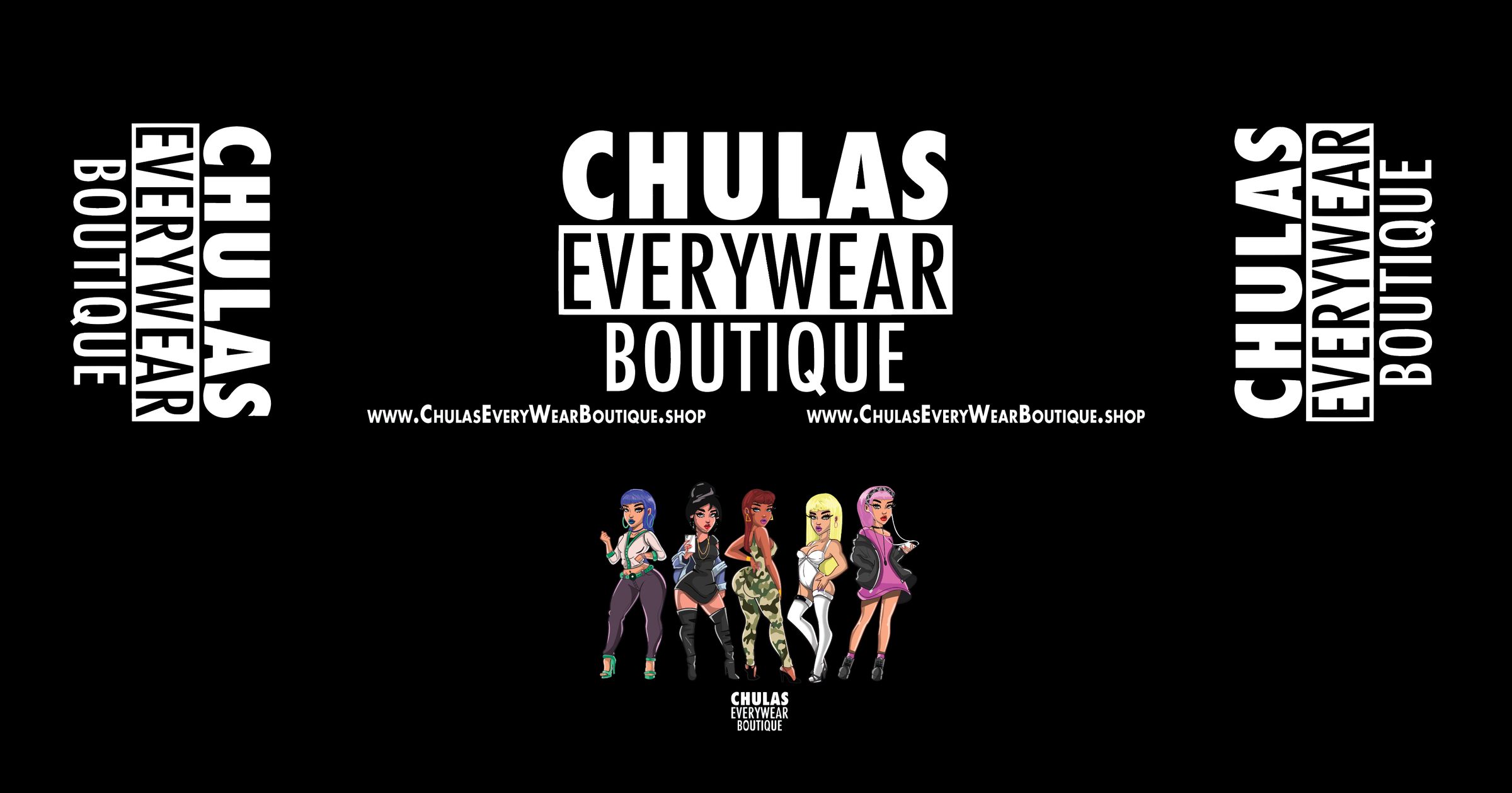 Flat table throw design layout for Chulas Everywear Boutique