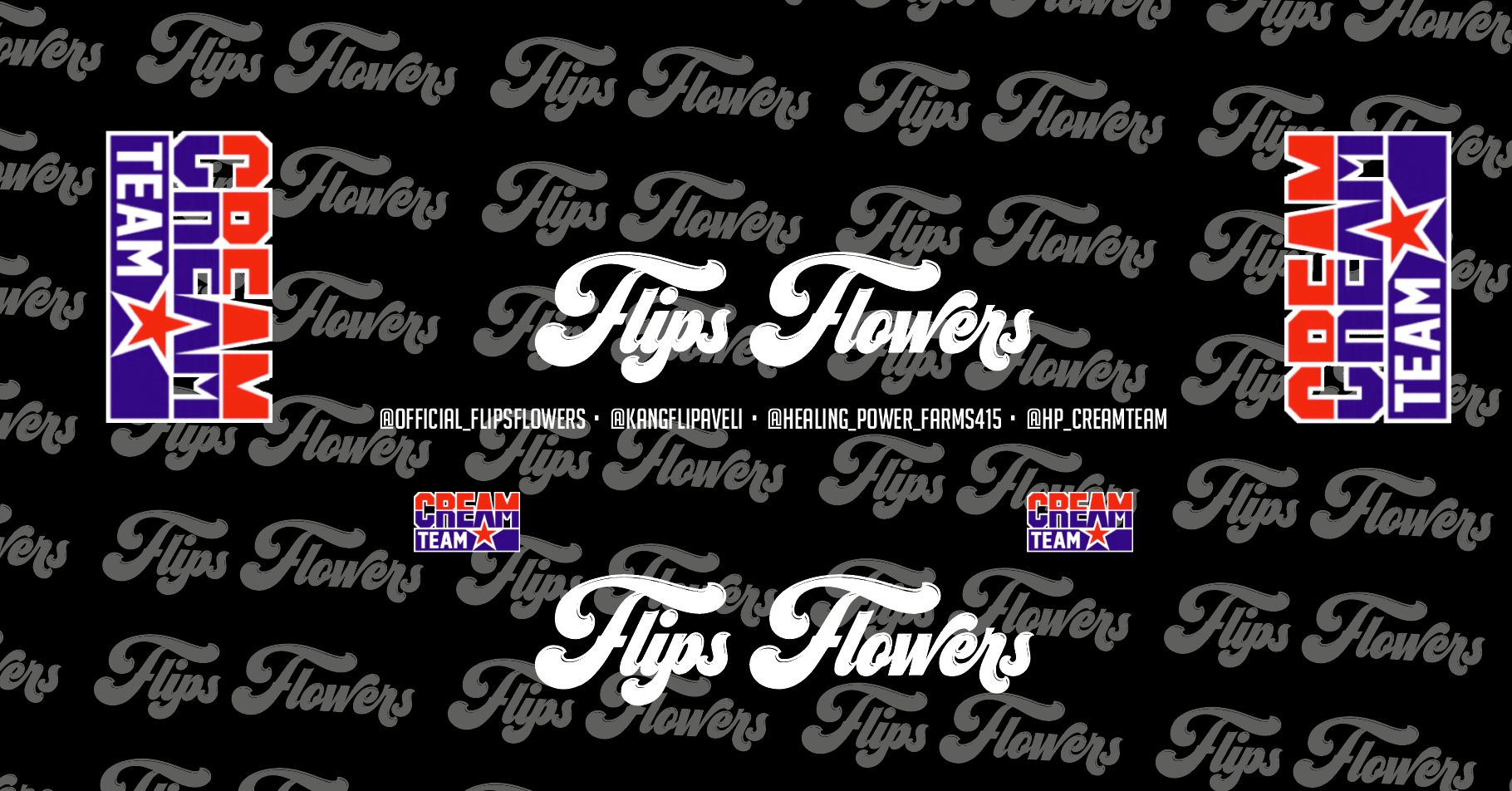 Flat table throw design layout for Flips Flowers