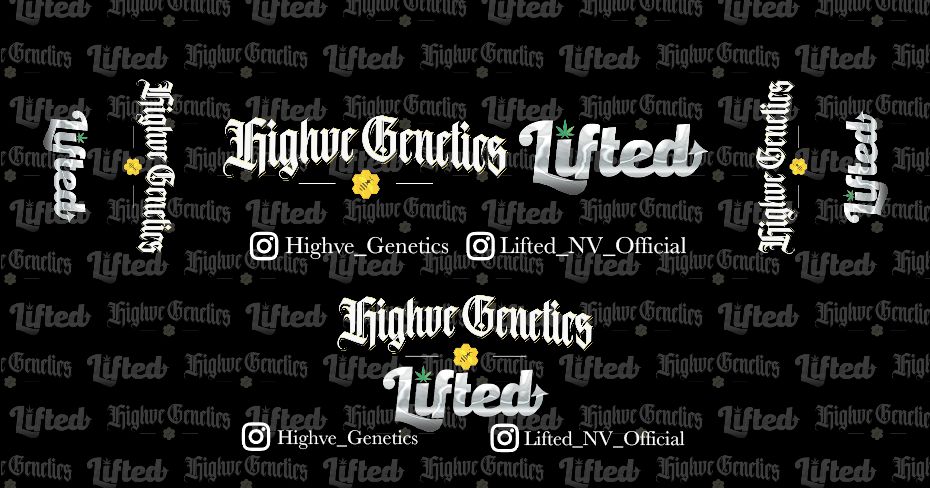 Flat table throw design layout for Highve Genetics and Lifted